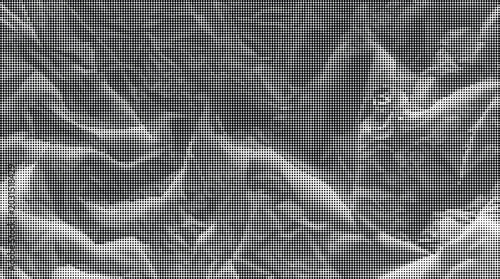 Foto A microscopic view of crumpled paper with transparent background showing detailed textures and folds