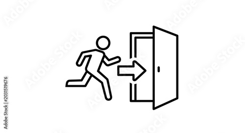 Canvastavla Person Running Through Open Doorway Quickly.