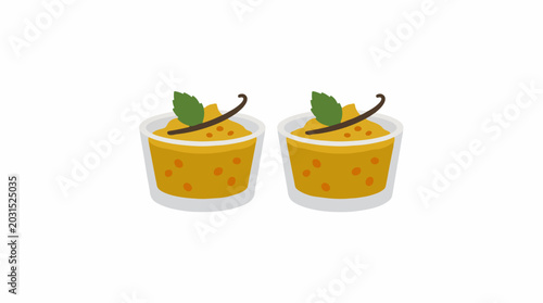 Mango Mousse Dessert with Vanilla Bean and Mint