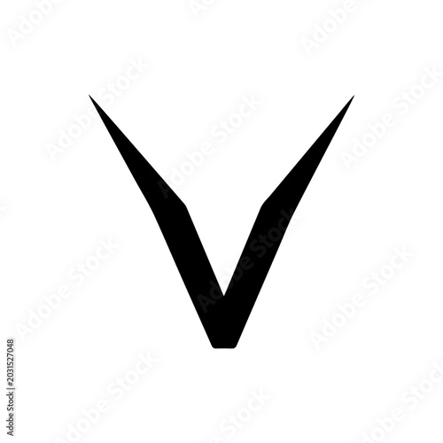 Sharp Geometric V Shape Abstract Logo Element Vector