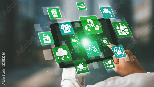 Quadro em tela Reuse, reduce, and recycle form the 3R concept that supports sustainability
