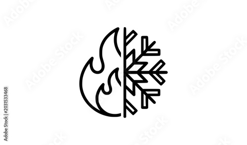 Fire and Snowflake Icon