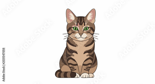 A pixel art depiction of a tabby cat sitting, facing forward