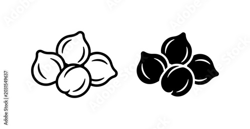 Photos Chickpea Icons, Garbanzo Bean Vector Graphics, Healthy Legume Illustrations, Sim