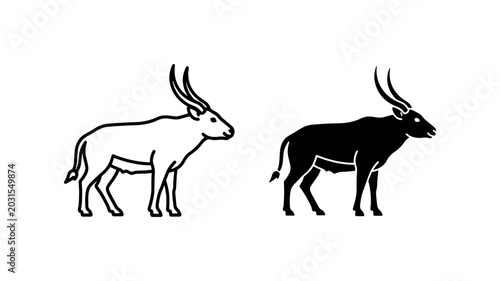 Photos Elegant Antelope Vector Icons, Stylized Wildlife Silhouette Graphics, African Sa