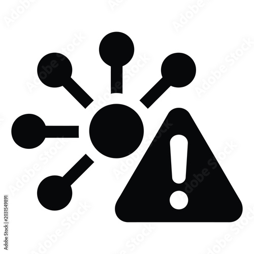 Network connection alert icon with connection internet communication technology information structure