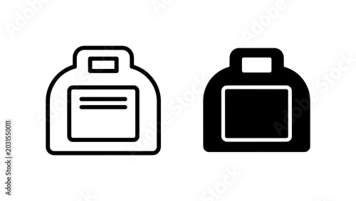 Foto Two Simple Vector Icons: Outline and Solid Fill of a Luggage Bag, Travel Accesso