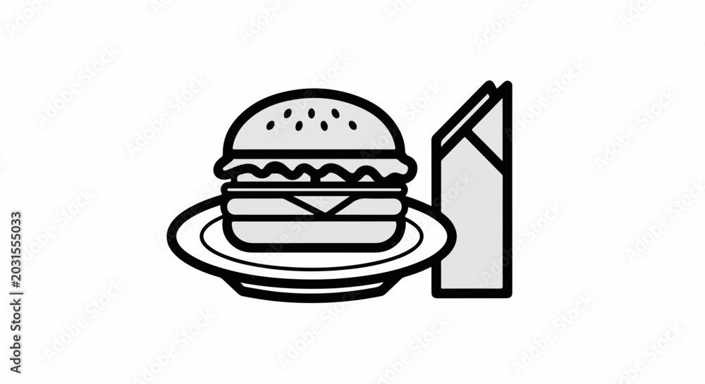 Fototapeta premium Burger Meal With Fries.
