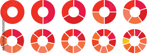 Photos Circle division on from 1 to 14 equal parts