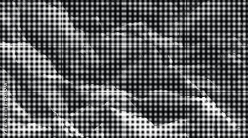 Foto Gray crumpled paper texture with transparent background elements