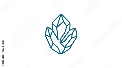 Tableau sur toile Geometric Crystal Cluster Outline Icon.