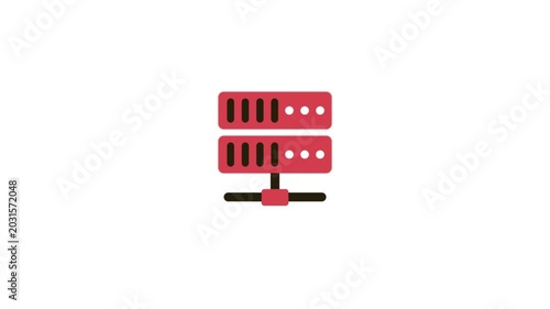 Modern server database icon symbolizing web hosting, cloud storage, data center, server technology, and online infrastructure. colorful icon animation.