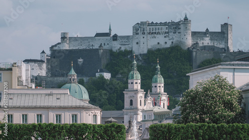 Hohensalzburg Fortress and Salzburg Cathedral in Austria