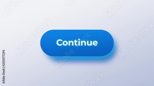 A small classic blue oval Continue button sits against a plain light gray background in a simple interface style
