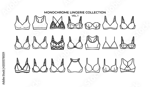 Foto Monochrome Lingerie Collection Line Art