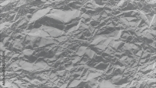 Schilderij op canvas Crinkled gray paper with a transparent background appears wrinkled