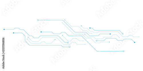 Canvas-taulu Technology blue circuit diagram on white background