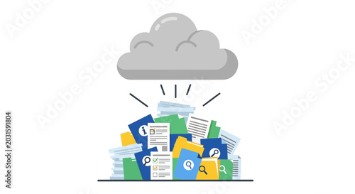 Cloud storage for documents, data organization, digital archive, information management, search and filing system