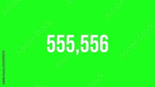 Transparent Number Counting Animation 0 to 1000000 Alpha Channel