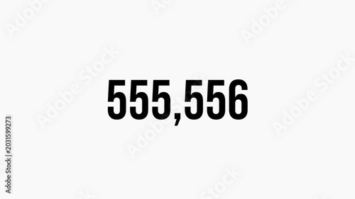 0 to 1 Million Number Counter Animation on Transparent Background in 4K