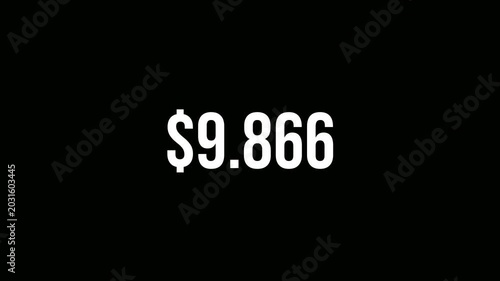 Animated Number Counter 0 to 10000 with Alpha Channel 4K