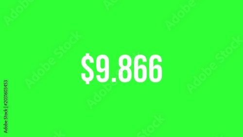 Transparent Number Counting Animation 0 to 10000 Alpha Channel