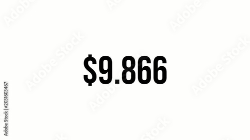 0 to 10000 Number Counter Animation on Transparent Background in 4K