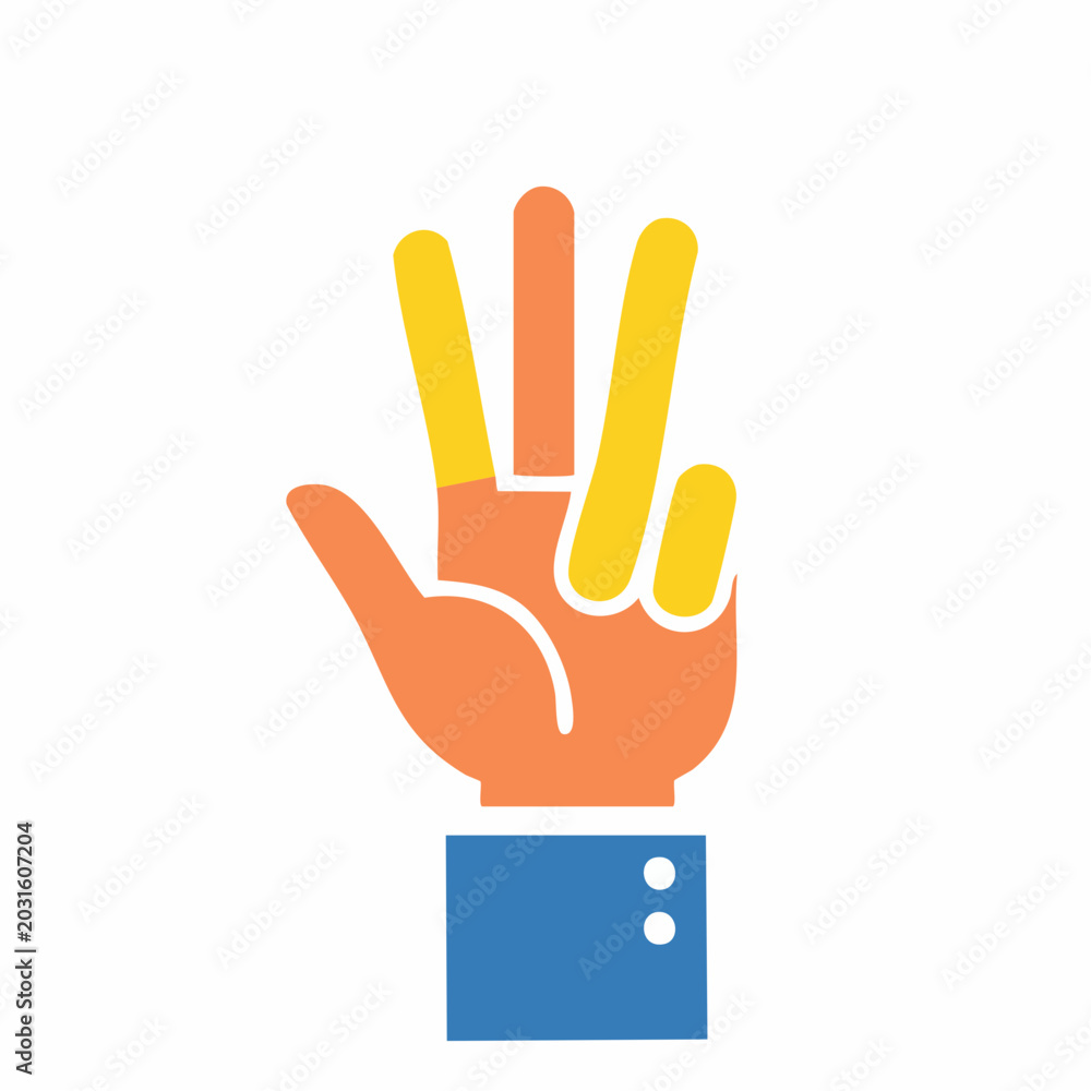 Fototapeta premium Hand Showing Three Fingers Up