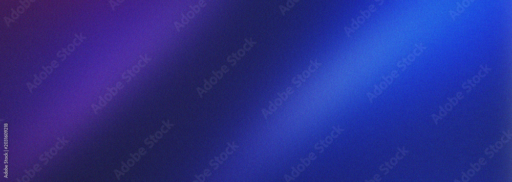 Obraz premium Abstract grainy gradient background with vibrant blue and purple light beams featuring textured film grain effect for modern creative graphic design projects and backdrop.