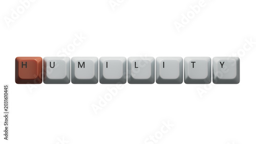 Tableau sur toile Computer keyboard keys with text HUMILITY