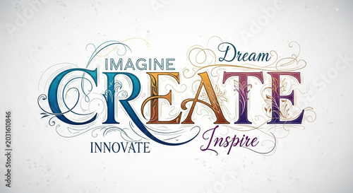 Decorative Retro Script Typography Poster for Office Inspiration