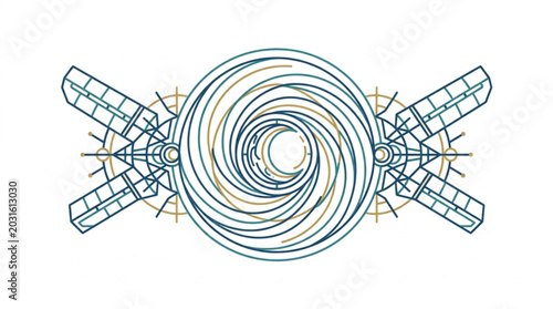 Foto Centrifugal pump impeller and volute diagram schematic.