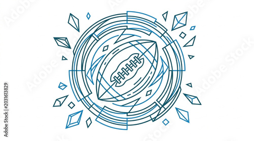 Bilde på lerret American Football Icon with Geometric Design.
