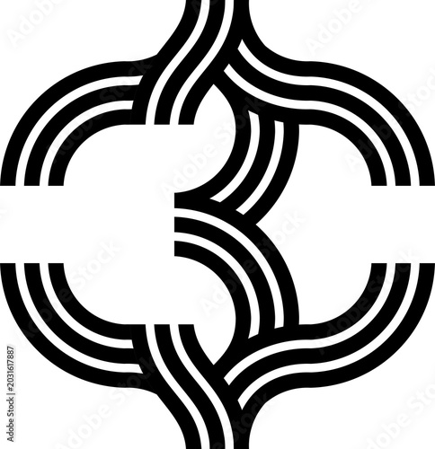 black and white abstract number 3