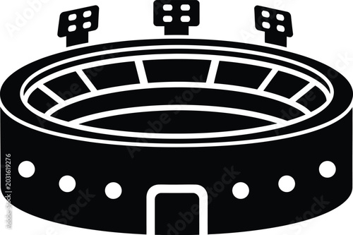 Thick circular sports stadium silhouette icon