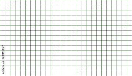 Billede på lærred Graph paper texture displays a precise arrangement of dark green lines set against a crisp white surface to facilitate accurate measurement and technical drawing for engineering and design purposes