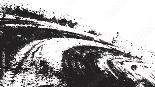 Tableau sur toile Tyre Skid Texture PNG, Distressed Racing Track Effect