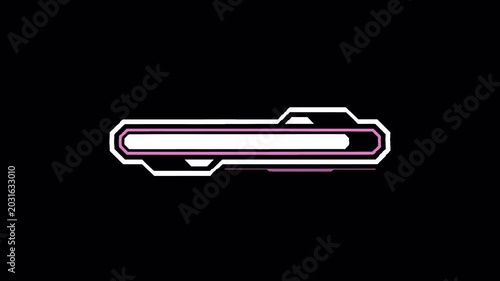 Tech Loader Animation with Modern Sci-Fi Progress Frame. Transparent Background. 4K Motion Graphic