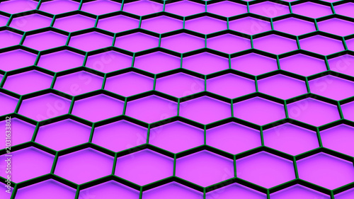 Purple background with hexa...