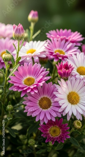Vibrant Daisy Flowers in Full Bloom - A Colorful Floral Display.