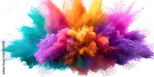 Fotografi Colorful pigment burst with abstract vibrant overlay PNG
