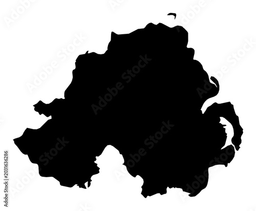 Slika na platnu A contour map of Northern Ireland