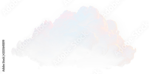 Canvas Print Floating white cloud with detailed transparent edges PNG