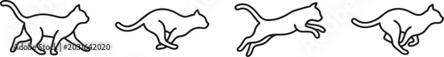 Fotografie Abstract cats with long horizontal stretched bodies