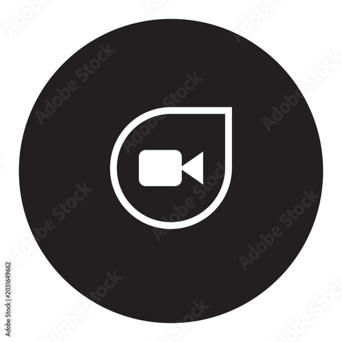 Vector of Video Camera Icon_Circle Line Icon