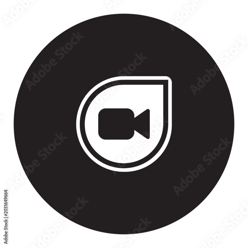 Vector of Video Camera Icon_Circle Glyph Icon