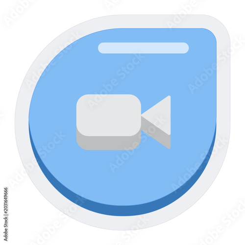 Vector of Video Camera Icon_Sticker Flat Icon