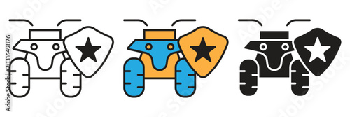 Bild auf Leinwand ATV or Quad Bike Icon with Star Shield