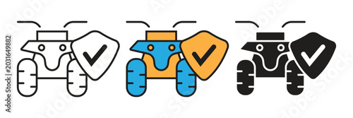 Foto ATV or Quad Bike Icon with Checkmark Shield