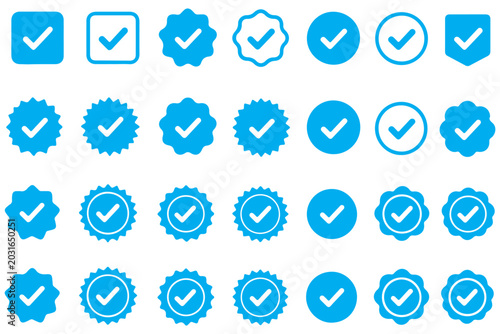 Cuadro en lienzo Black Check Mark Icon Set Collection